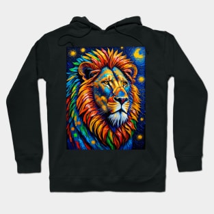 Lion in starry night Hoodie